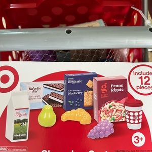 Target kids shopping cart with food